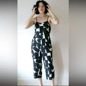 Dusen Dusen Black & White Culotte Romper
